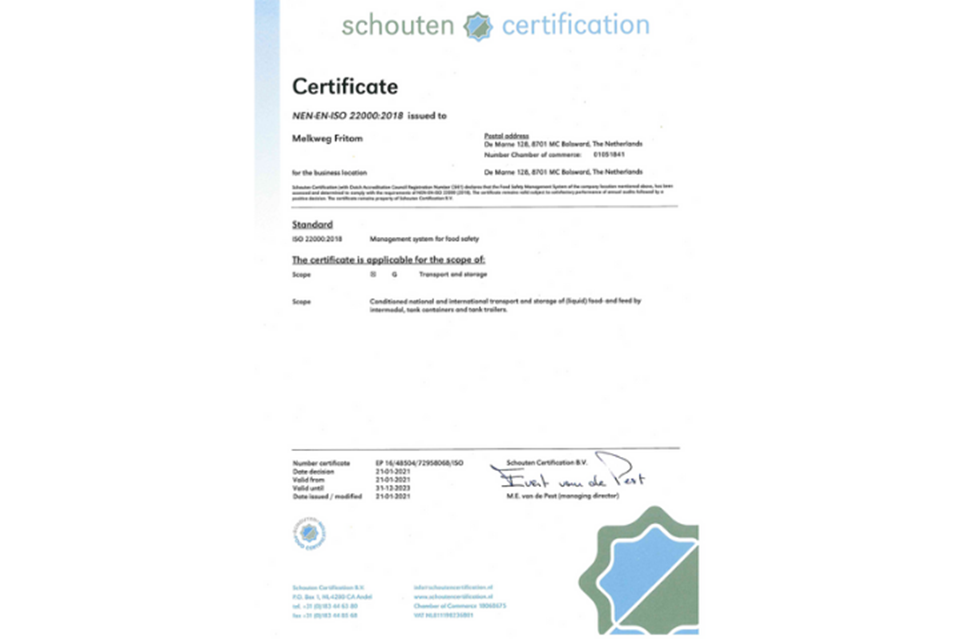 Certificaat ISO 22000 2018(1)